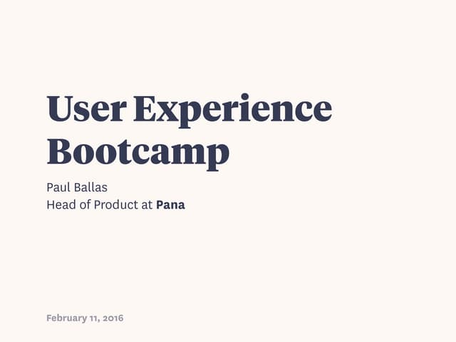 UX Bootcamp