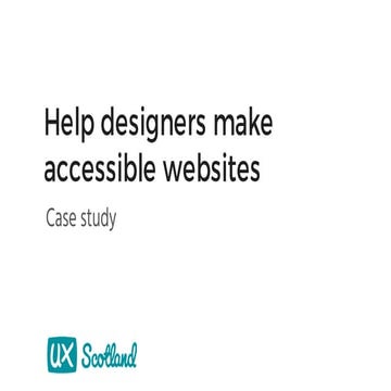 Help designers make accessible websites