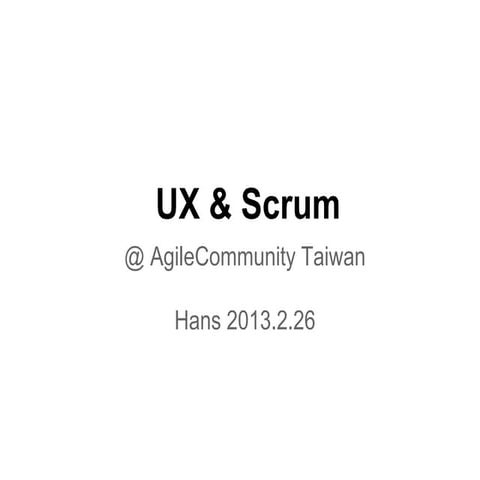 Ux & scrum