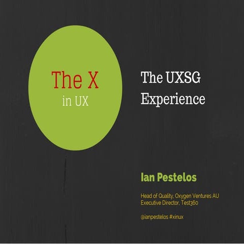 UXSG2014 and UX in Software Testing