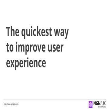 The quickest way to improve user experience - Site Speed