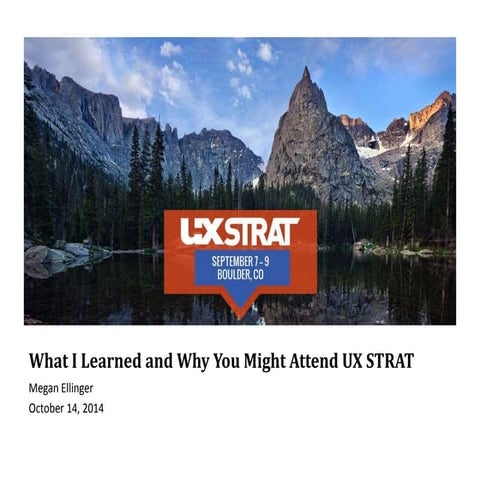 UX STRAT 2014 - Why You Might Go
