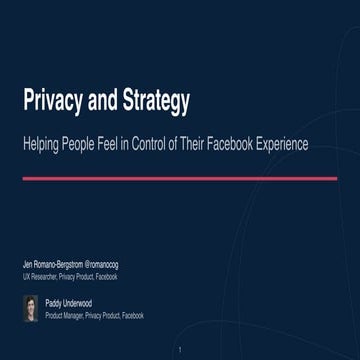 UX STRAT USA, Dr. Jen Romano-Bergstrom, "Strategy and Privacy at Facebook"