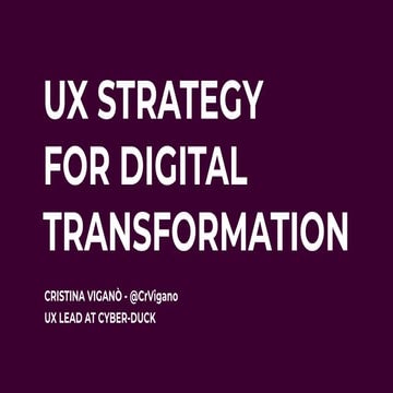 UX strategy for digital transformation