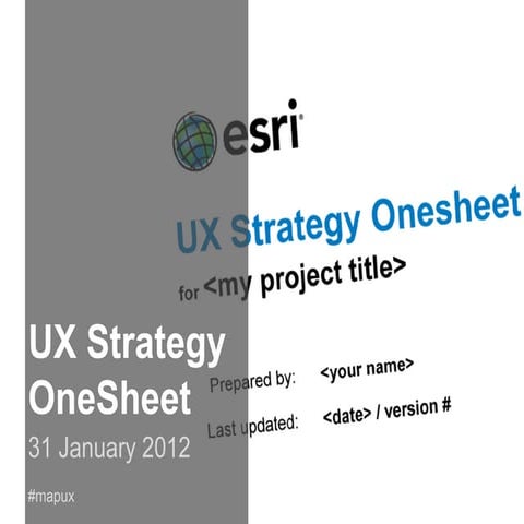 UX Strategy OneSheet