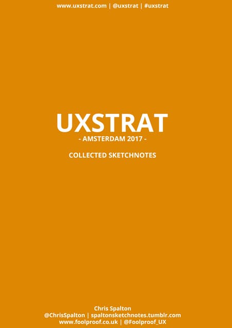 UX STRAT Europe 2017: Sketchnotes by Chris Spalton