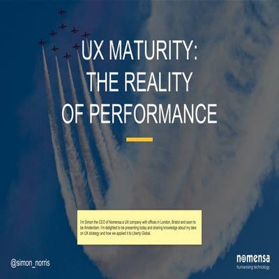 UX Maturity: The Reality of Performance 