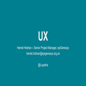 User Experience - WordPress Sheffield - 12 September 2017
