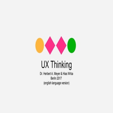 UX Thinking - an introduction