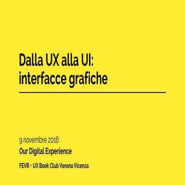 Dalla UX alla UI: interfacce grafiche