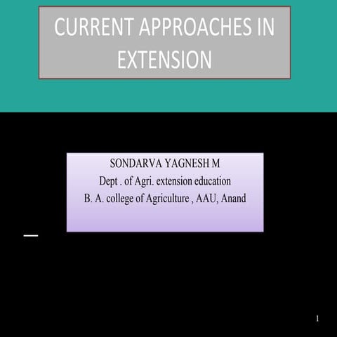 Current approaches in extension