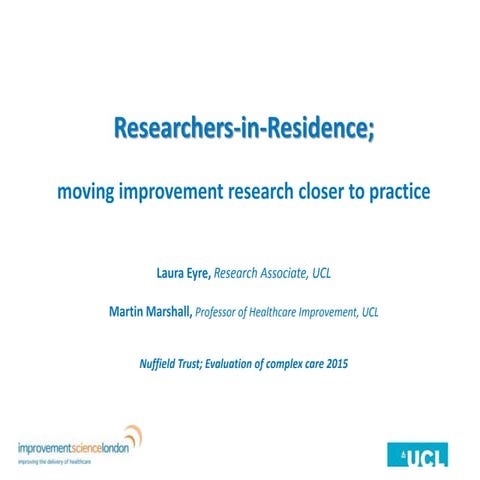 Laura Eyre and Martin Marshall: Researchers in residence 