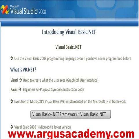 VISUAL BASIC .net i | PPT