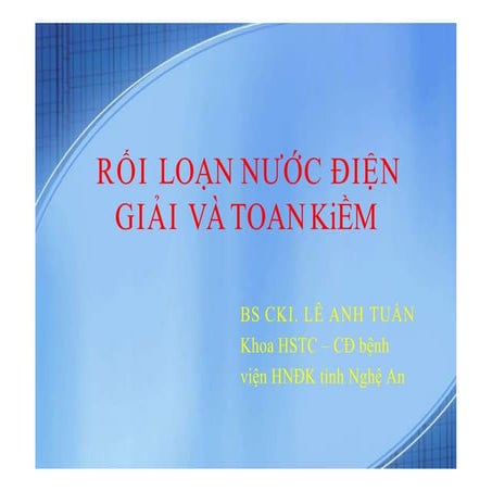 Rối loạn Thăng Bằng Toan Kiềm ĐH Y Khoa Vinh VMU
