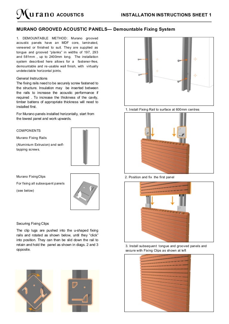 Murano Acoustic Wood panel installation systems
