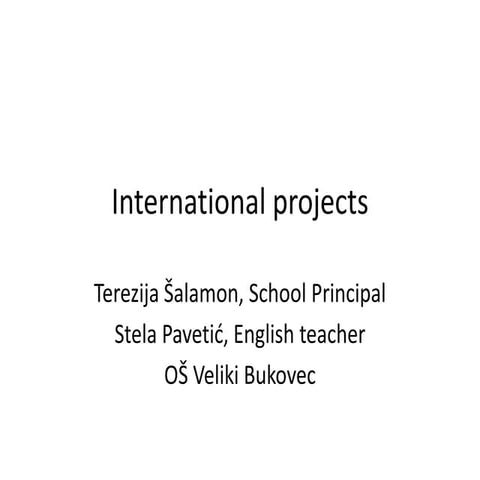 International projects Veliki Bukovec Primary School
