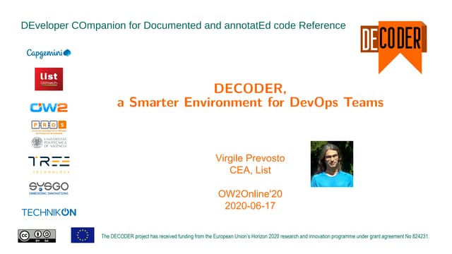 DECODER, a Smarter Environment for DevOps Teams , OW2online, June 2020