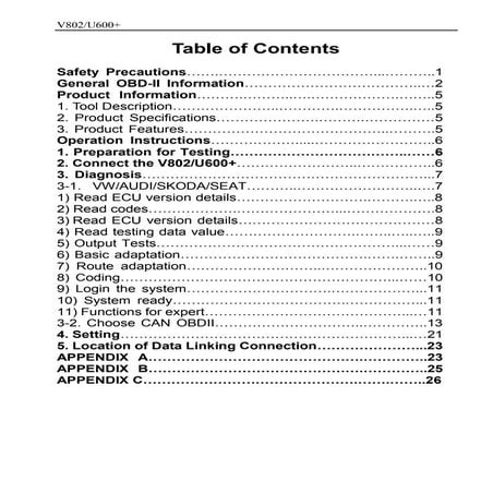 How to use V-Scan VAG+CAN OBDII V802 Professional Car Diagnostic Tool