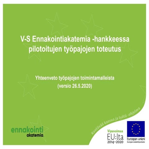 Varsinais-Suomen ennakointiakatemia: työpajojen toteutus