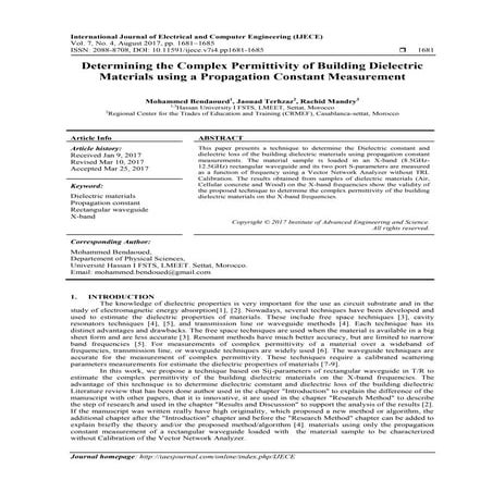Measurement of dielectric properties of textile materials and their ...