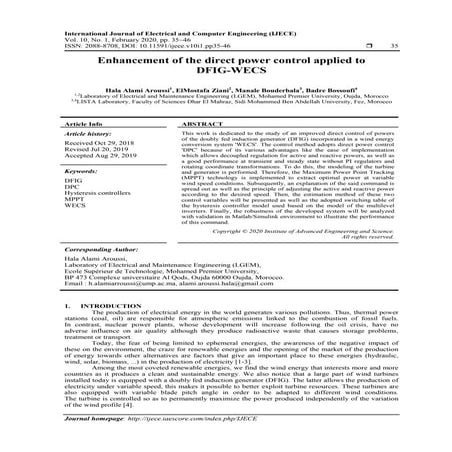 Enhancement of the direct power control applied to  DFIG-WECS  