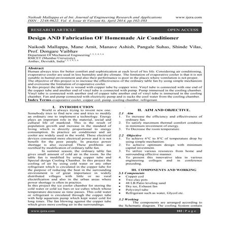 Design and fabrication of smart portable air conditioner | PDF
