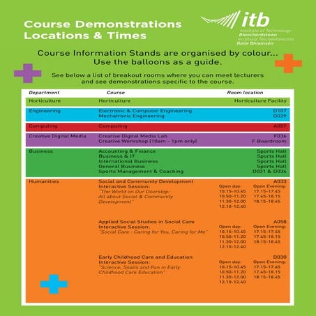 ITB Nov 2014 Open Day Schedule