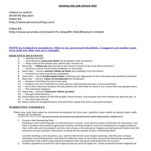 V10 getting  the_job_cheklist