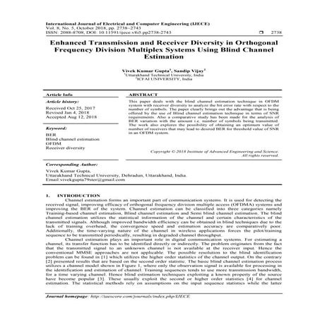 Enhanced Transmission and Receiver Diversity in Orthogonal Frequency Division...