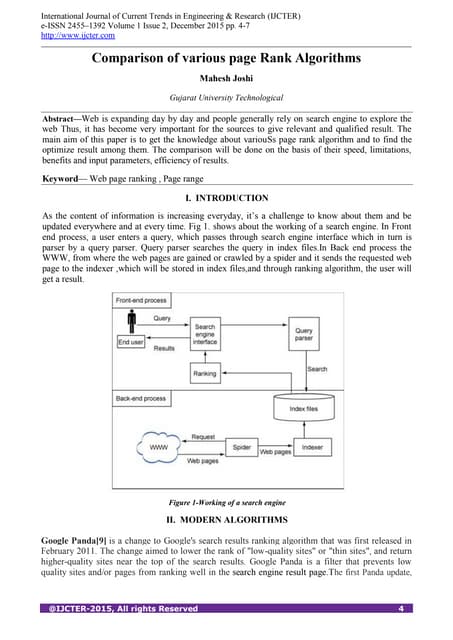 Comparison of various page Rank Algorithms