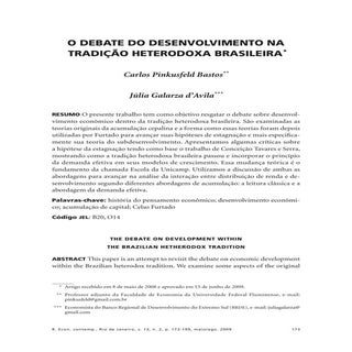 O Debate do Desenvolvimento na Trad...