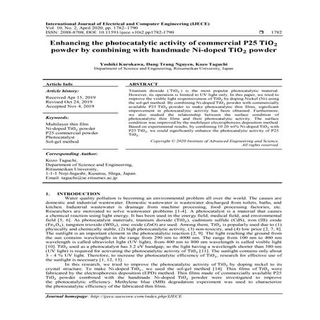 Enhancing the photocatalytic activity of commercial P25 퐓퐢퐎  powder by combin...