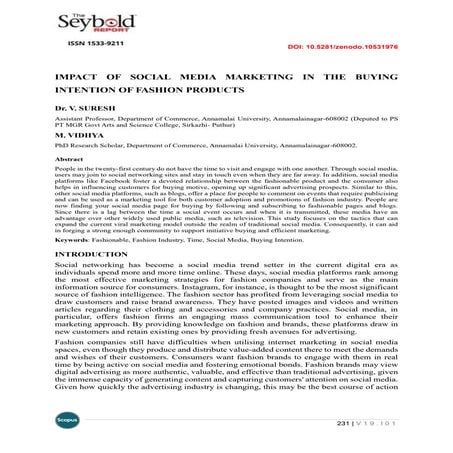 Impact of Social Media Marketing On Consumer Buying Behavior: A Study ...