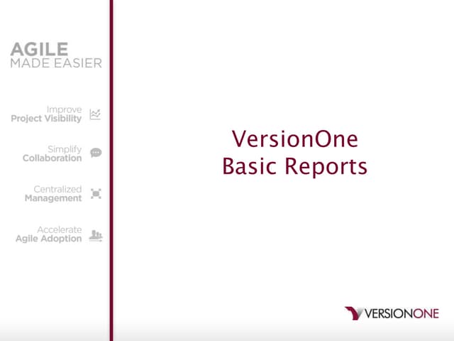 Creating Basic Agile Reports 