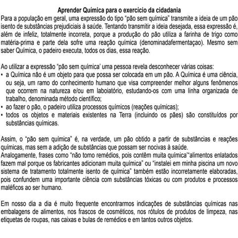 V1c1 l1a3 - Aprender Química para o exercício da cidadania.