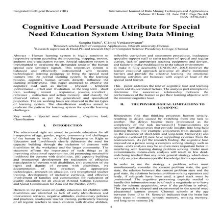Cognitive Load Persuade Attribute for Special Need Education System Using Dat...