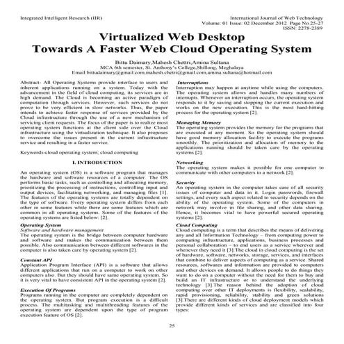 Virtualized Web Desktop Towards A Faster Web Cloud Operating System