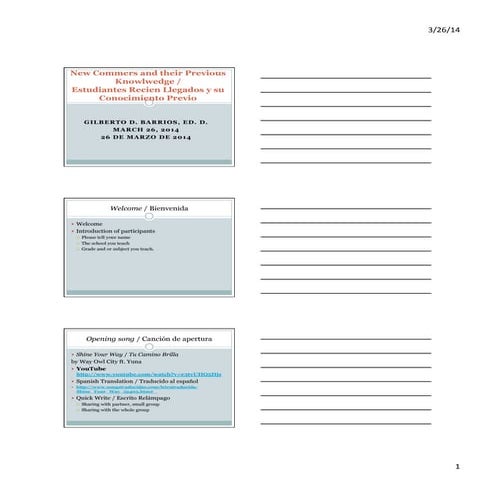 Estudiantes binacionales y sus aprendizajes previos