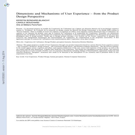 Dimensions and Mechanisms of User Experience – from the Product  Design Persp...