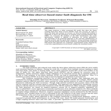 Real time observer-based stator fault diagnosis for IM  