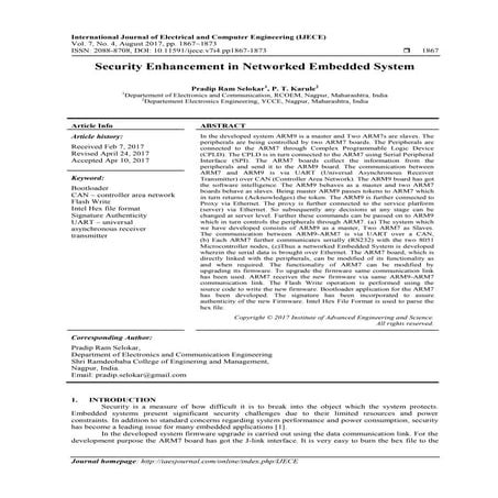 Security Enhancement in Networked Embedded System 