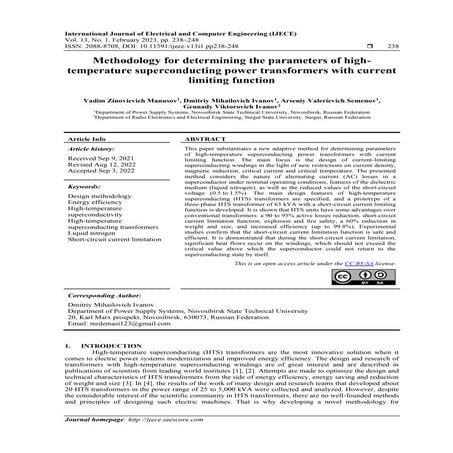 ethodology for determining the parameters of hightemperature superconducting...