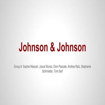 Johnson & Johnson Organizational Research Project