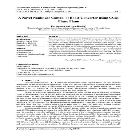 A Novel Nonlinear Control of Boost Converter using CCM Phase Plane