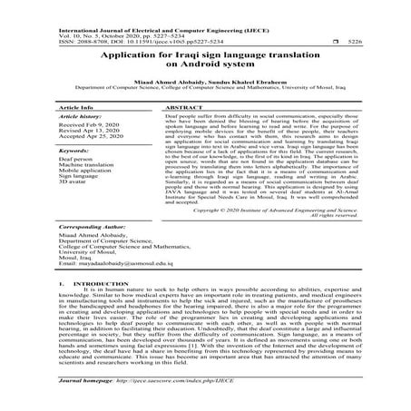 Application for Iraqi sign language translation  on Android system 