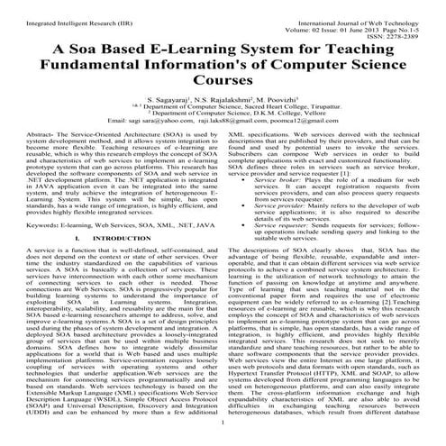 A Soa Based E-Learning System for Teaching Fundamental Informations of Comput...