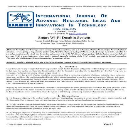 Smart Wifi Dustbin System