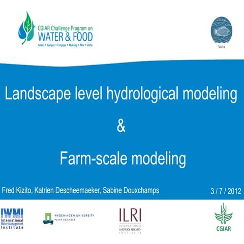 Landscape level hydrological modeling & Farm-scale modeling