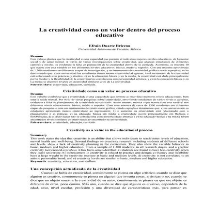El proceso creativo y la formacion docente | PDF