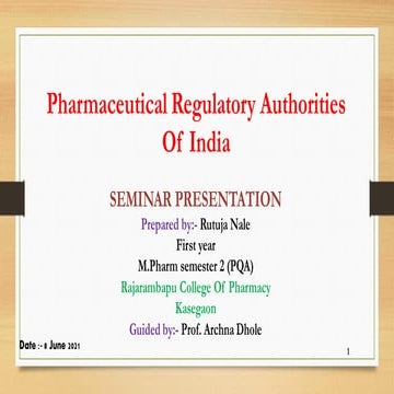 Pharmaceutical regulatory authorities of India | PDF | Pharmaceutical ...